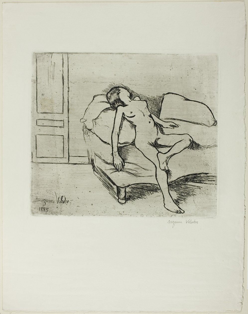 Louise nago na sofie autorstwa Suzanne Valadon