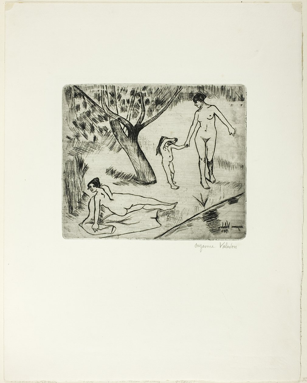 Kobieta i dziecko na brzegu wody autorstwa Suzanne Valadon