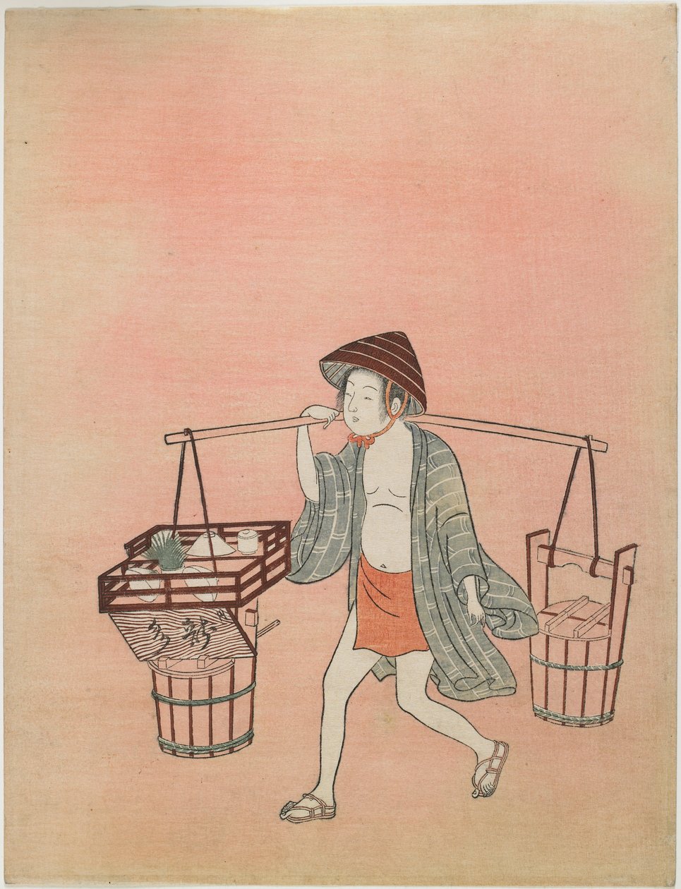 Sprzedawca wody (drugi stan) autorstwa Suzuki Harunobu