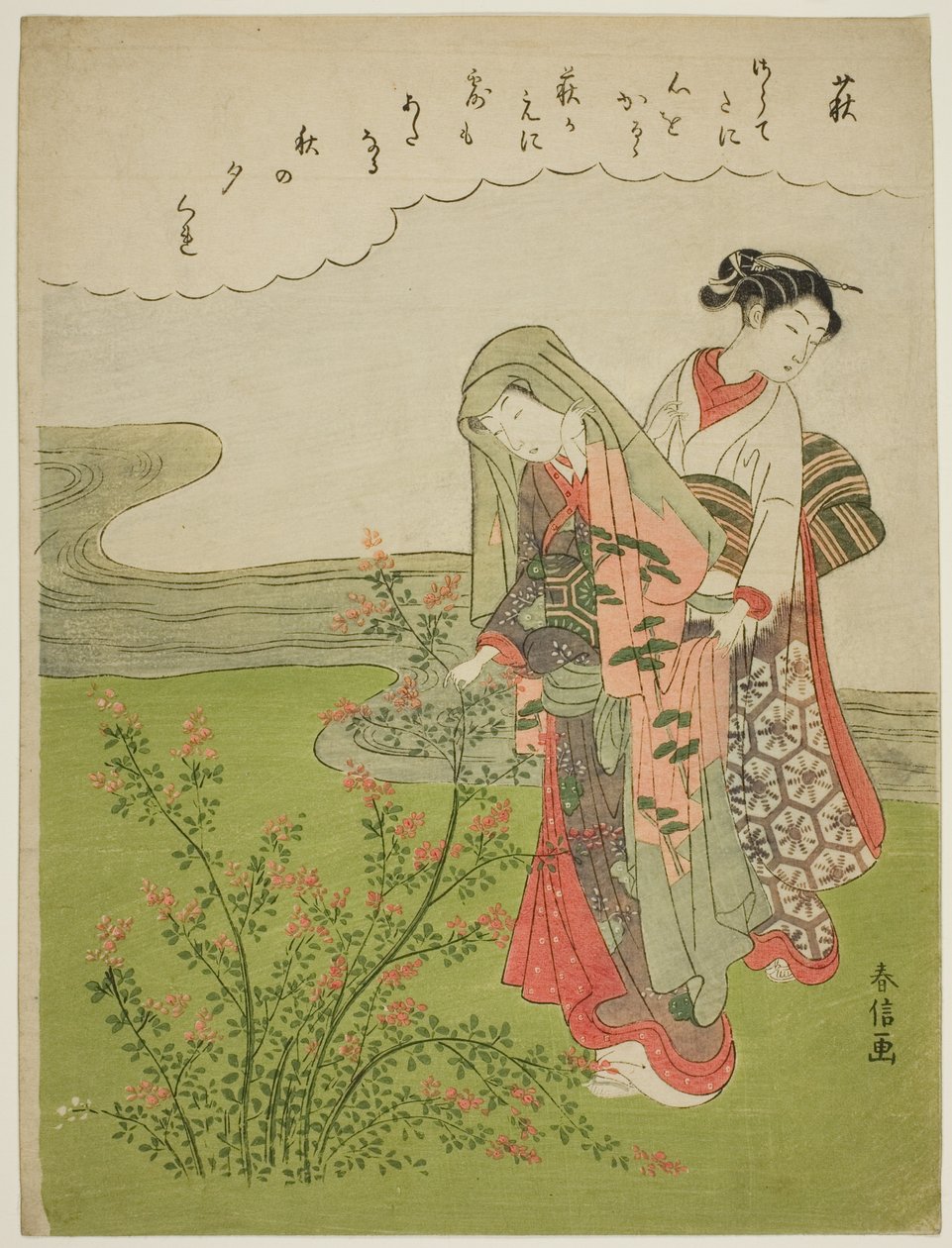 Bush Clover (Hagi), z serii Kwiaty bez tytułu autorstwa Suzuki Harunobu
