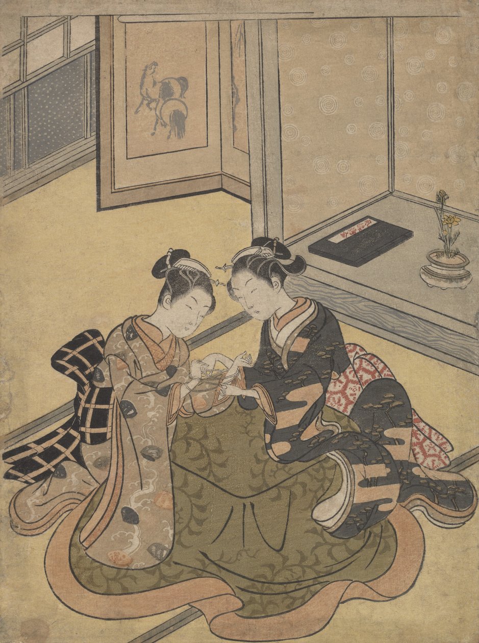 Kocia Kołyska, ca. 1765 r., ok. 1765 r. 1765. autorstwa Suzuki Harunobu
