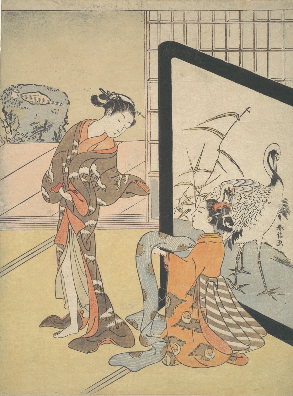 Kurtyzana i Shinzo, 1725-1770., 1725-1770. autorstwa Suzuki Harunobu