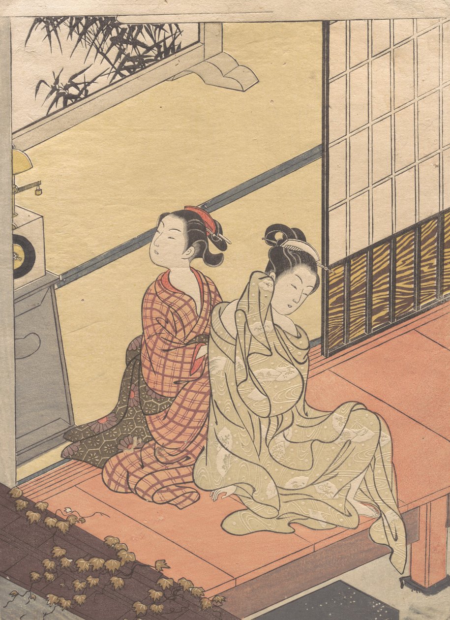 Wieczorny Dzwonek Zegara Tokei no bansho, z cyklu „Osiem salonów” Za..., ca. 1766. autorstwa Suzuki Harunobu