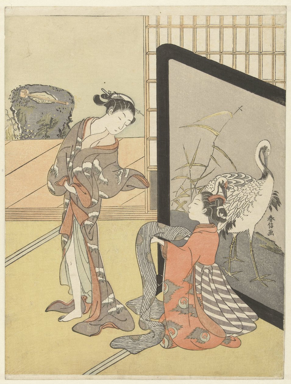 Wybór obi autorstwa Suzuki Harunobu