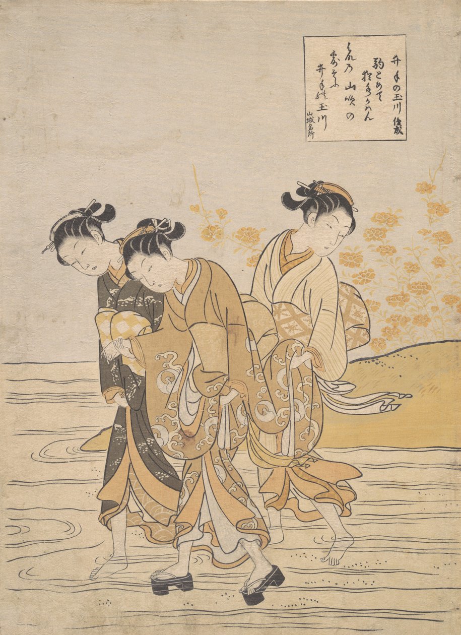 Jewel River i Ide Ide no Tamagawa, ca. 1768 r., ok. 1768 r. 1768. autorstwa Suzuki Harunobu