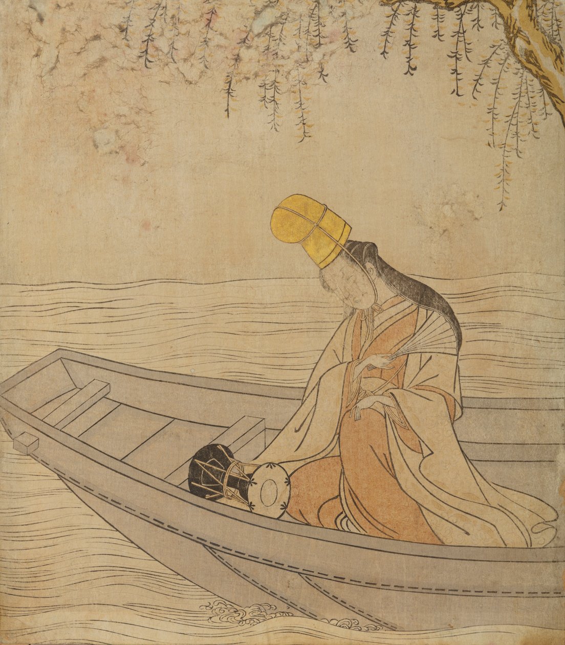 Kobieta w łodzi autorstwa Suzuki Harunobu