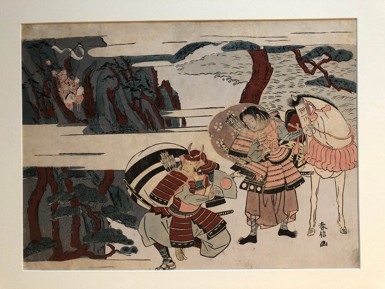 Kumagai Naozane pojmuje Taira no Atsumoriego w Ichi-no-tani autorstwa Suzuki Harunobu