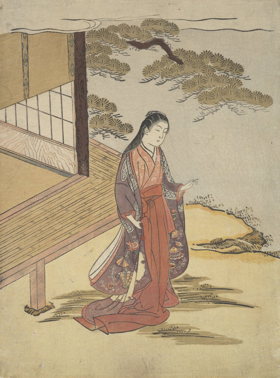 Pani Komachi. autorstwa Suzuki Harunobu