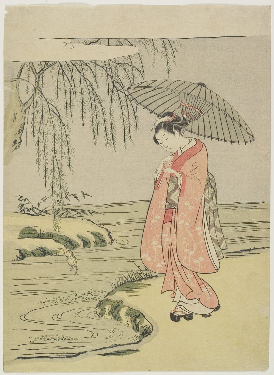 Mitat Kaligrafa Ono no To_fu_, po 1765 autorstwa Suzuki Harunobu