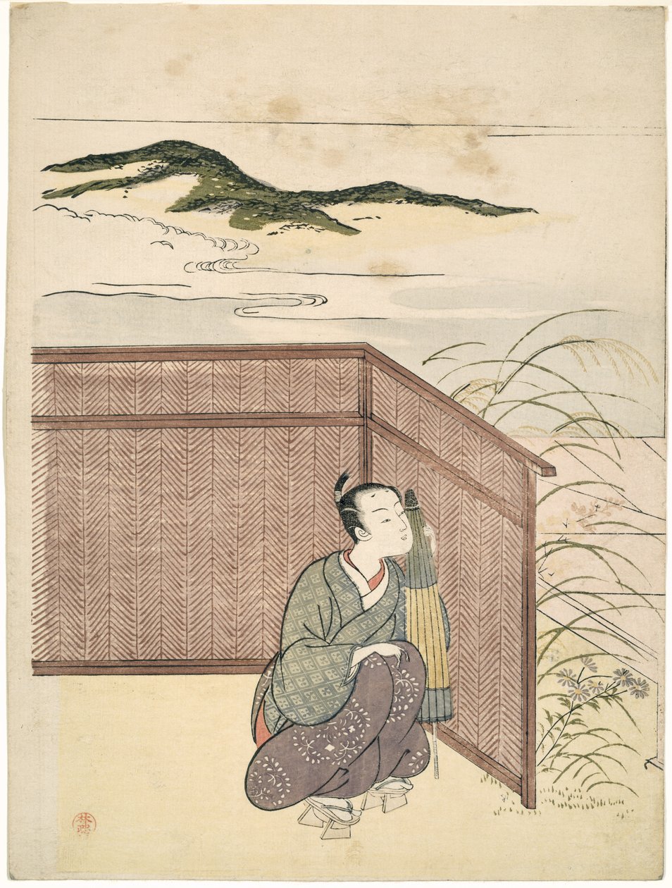 Parodia Kawachi-goe z „Opowieści o Ise”, 1765 autorstwa Suzuki Harunobu