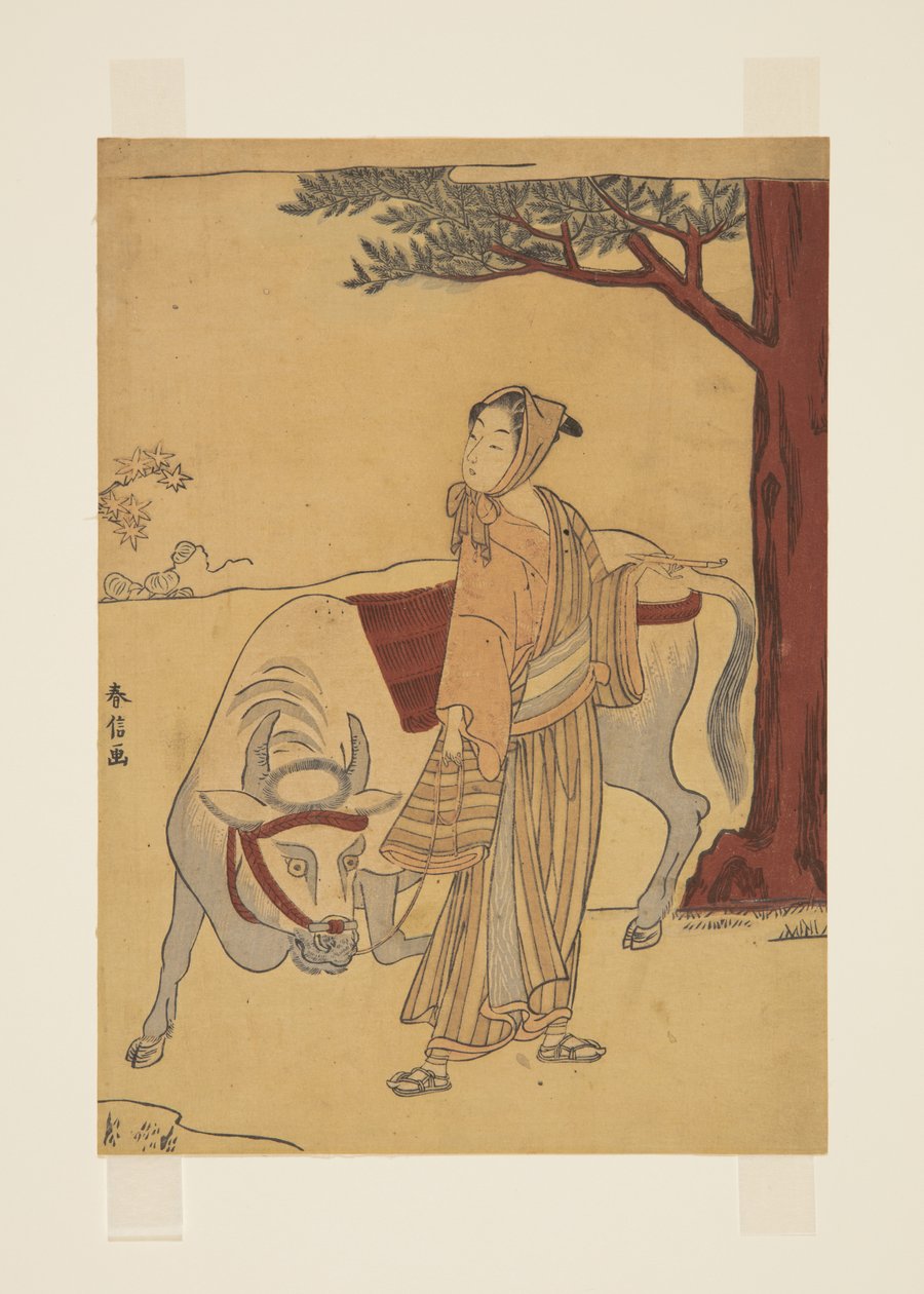 Parody of the Story of Chao Fu (kolorowy drzeworyt) autorstwa Suzuki Harunobu
