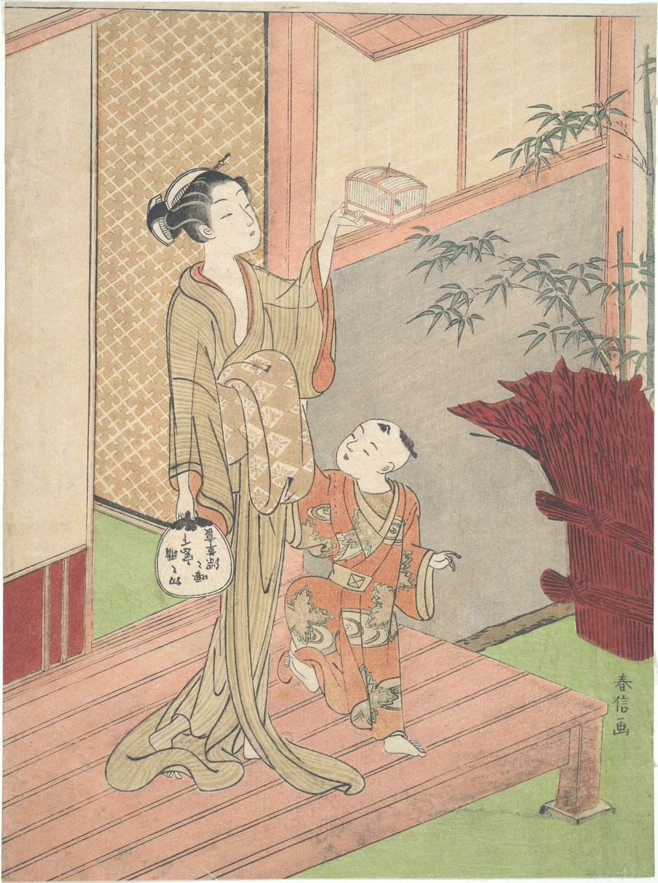 Koniki polne w klatce autorstwa Suzuki Harunobu