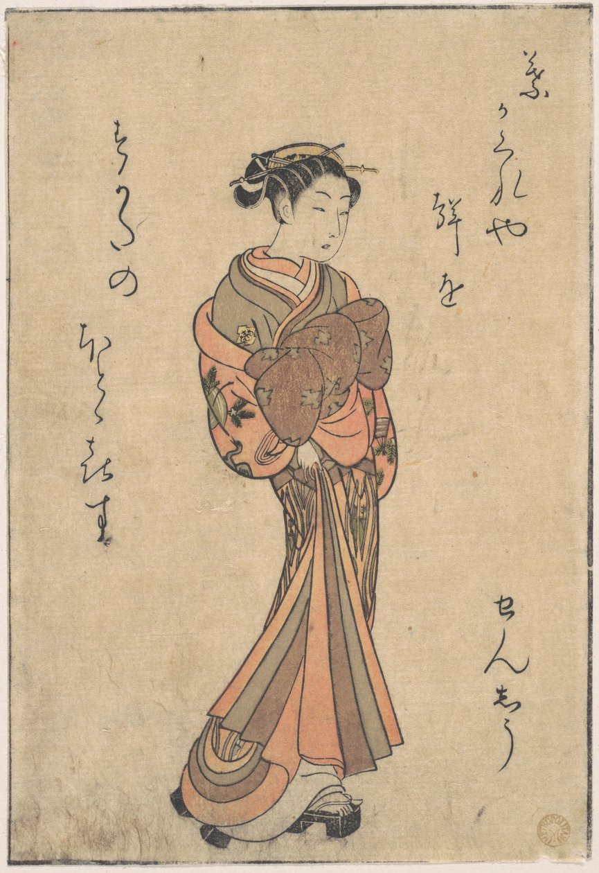 Kurtyzany, z serii „Seiro Bijin Awase Carver i Shigoro” (sic.) autorstwa Suzuki Harunobu