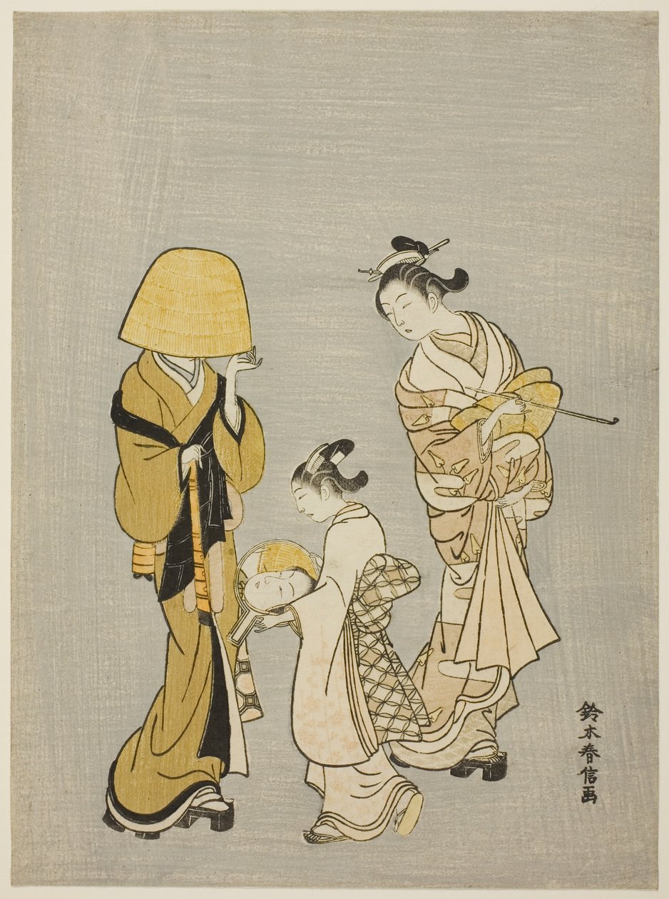 Twarz w lustrze autorstwa Suzuki Harunobu