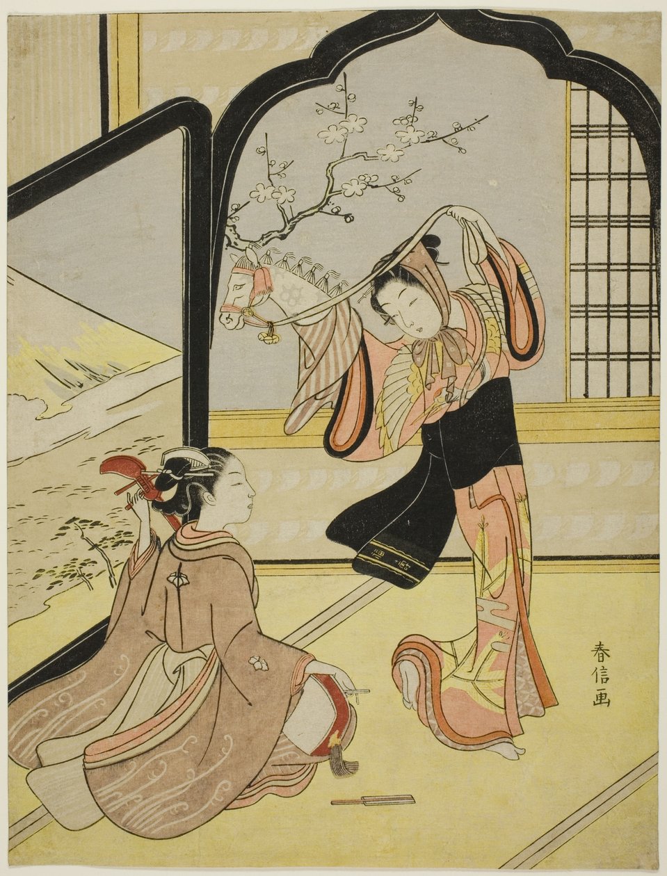 Taniec Harugomy autorstwa Suzuki Harunobu