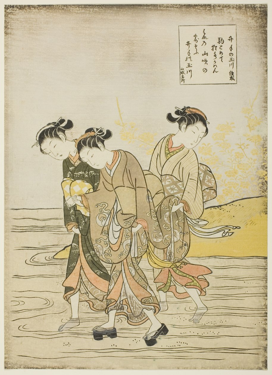 Rzeka Jewel w Ide (Ide no Tamagawa), z serii bez tytułu Six Jewel Rivers autorstwa Suzuki Harunobu