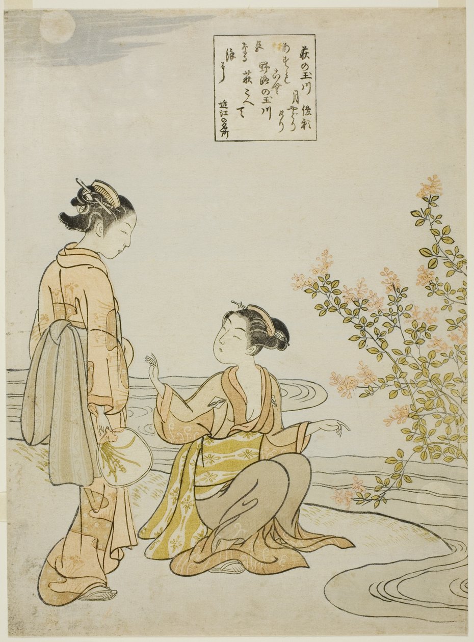 The Jewel River of Bush Clovers (Hagi no Tamagawa), z serii bez tytułu Six Jewel Rivers autorstwa Suzuki Harunobu