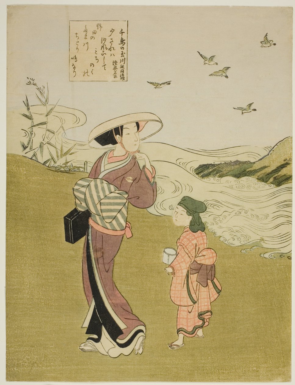 The Jewel River of Plovers (Chidori no Tamagawa), z serii bez tytułu Six Jewel Rivers autorstwa Suzuki Harunobu