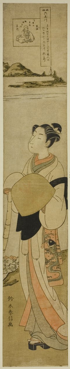 Rzeka Koya Jewel River (Koya no Tamagawa), z serii „Six Jewel Rivers in Popular Customs (Fuzoku Mu Tamagawa)” autorstwa Suzuki Harunobu