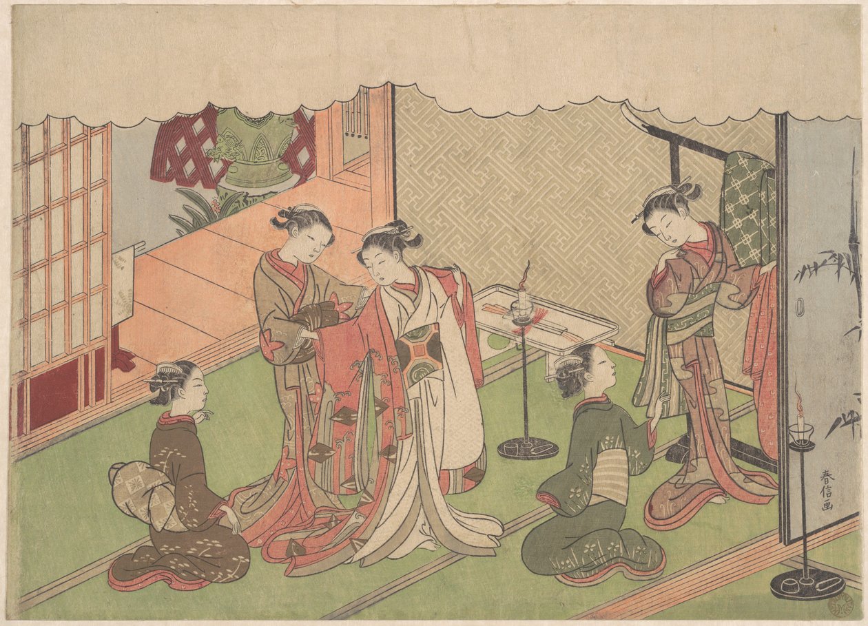 Ceremonia ślubna autorstwa Suzuki Harunobu