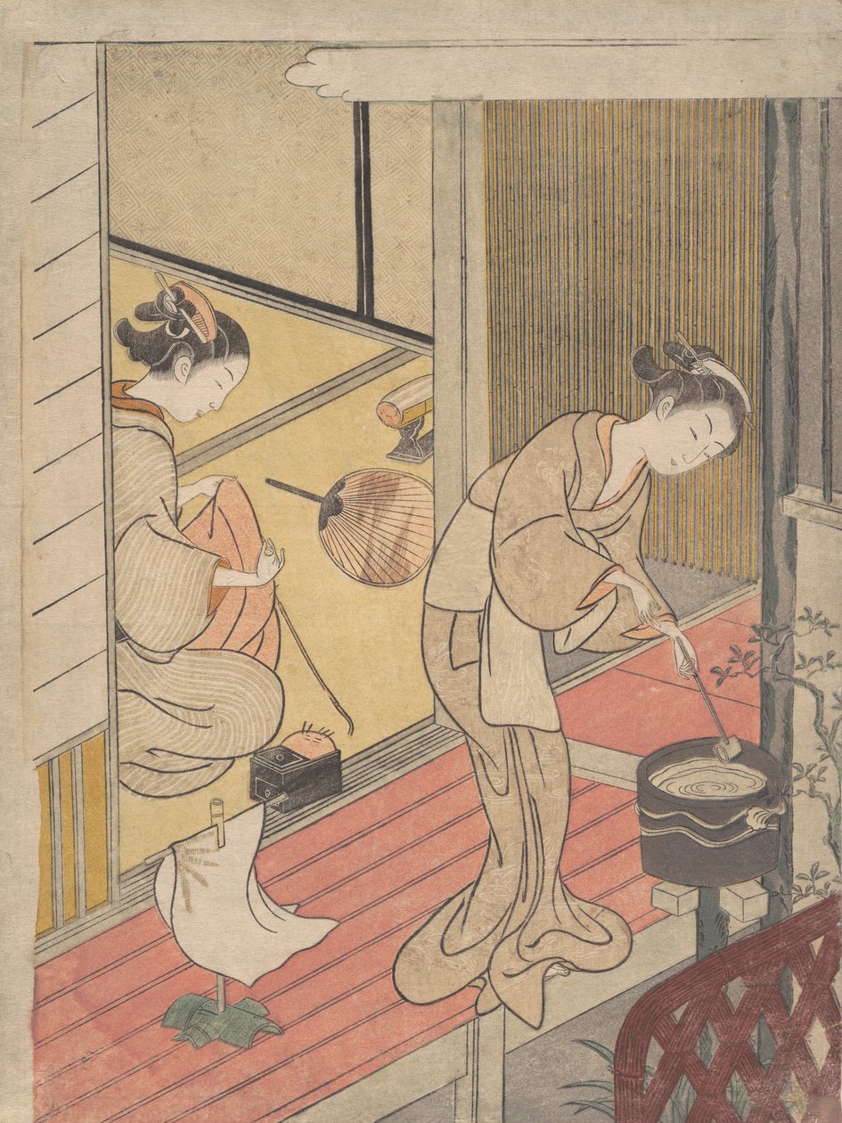 Powracające żagle wieszaka na ręczniki, ca. 1766 r., ok. 1766 r. 1766. autorstwa Suzuki Harunobu