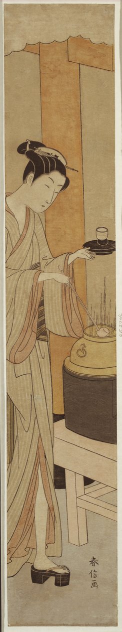 Kelnerka Osen z herbaciarni Kagiya autorstwa Suzuki Harunobu