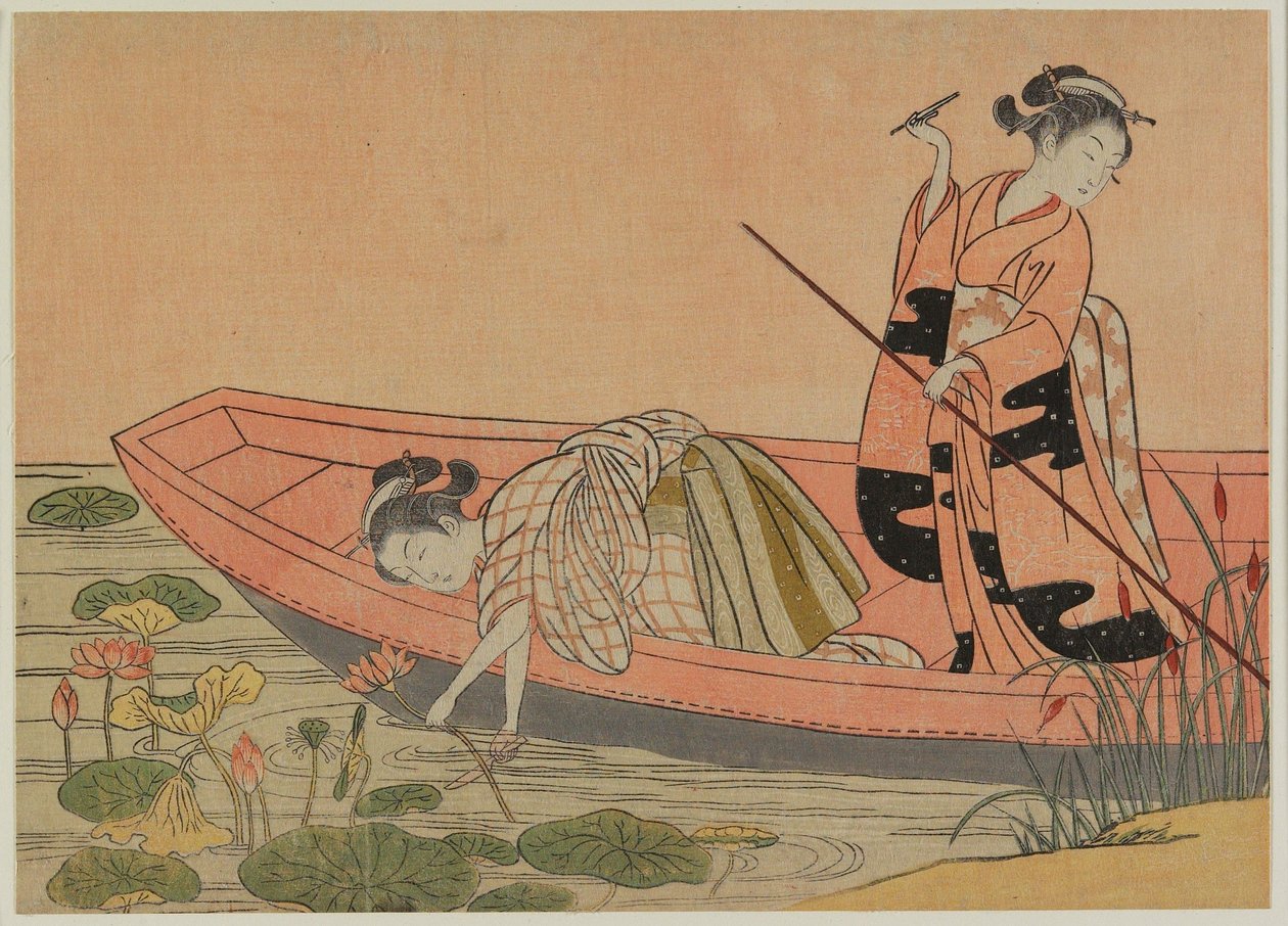 Wizualna parodia Zhou Maoshu (późniejsze wydanie) autorstwa Suzuki Harunobu