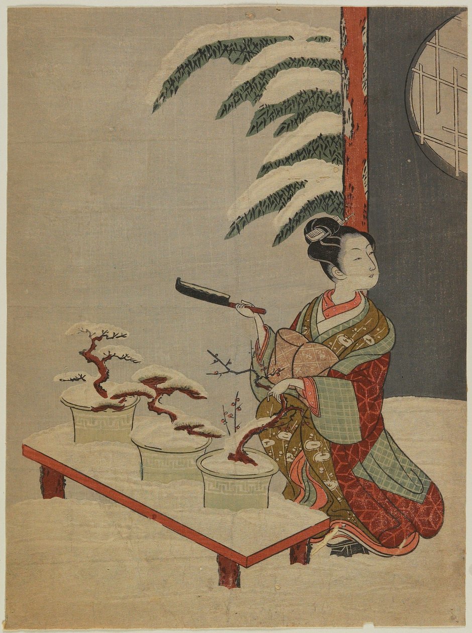 Wizualna parodia sztuki no „Hachi no ki” autorstwa Suzuki Harunobu