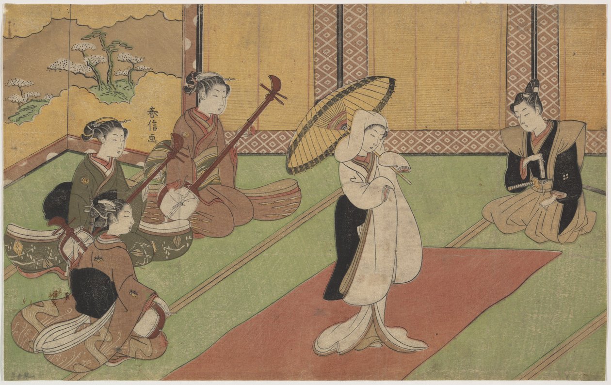 Tancerka w pałacu daimyō autorstwa Suzuki Harunobu
