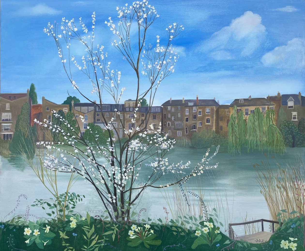 Staw nr 1, Hampstead Heath, 2025 (olej na płótnie) autorstwa Suzy Fasht