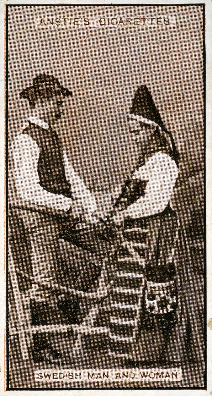 Szwedka i Szwedka, z fotografii z końca XIX wieku autorstwa Swedish Photographer