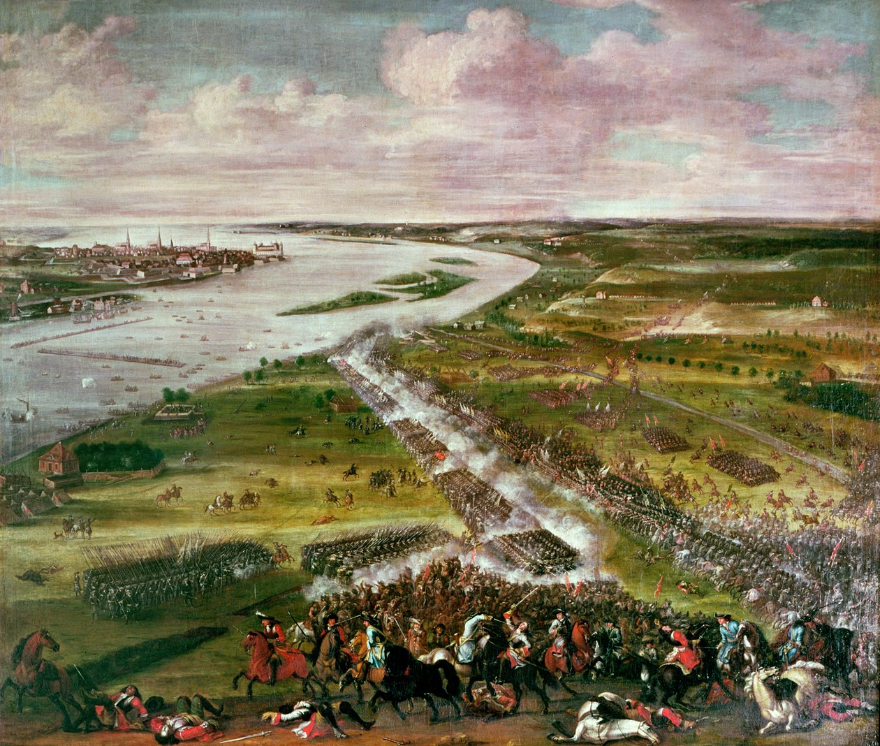 Bitwa o przeprawę przez Dźwinę, 1701 autorstwa Swedish School