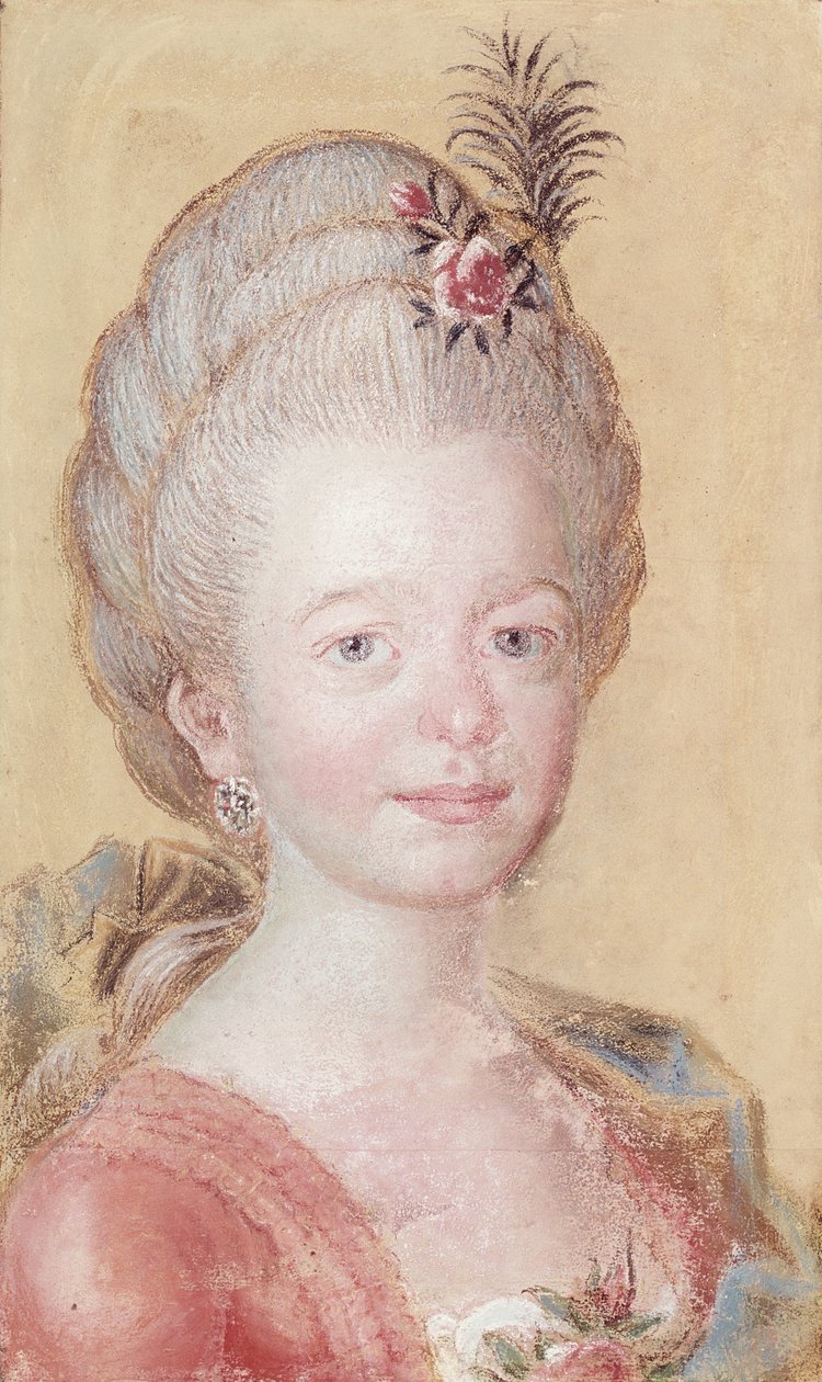 Portret córki Karola Linneusza (1707-78) (pastel na papierze) autorstwa Swedish School