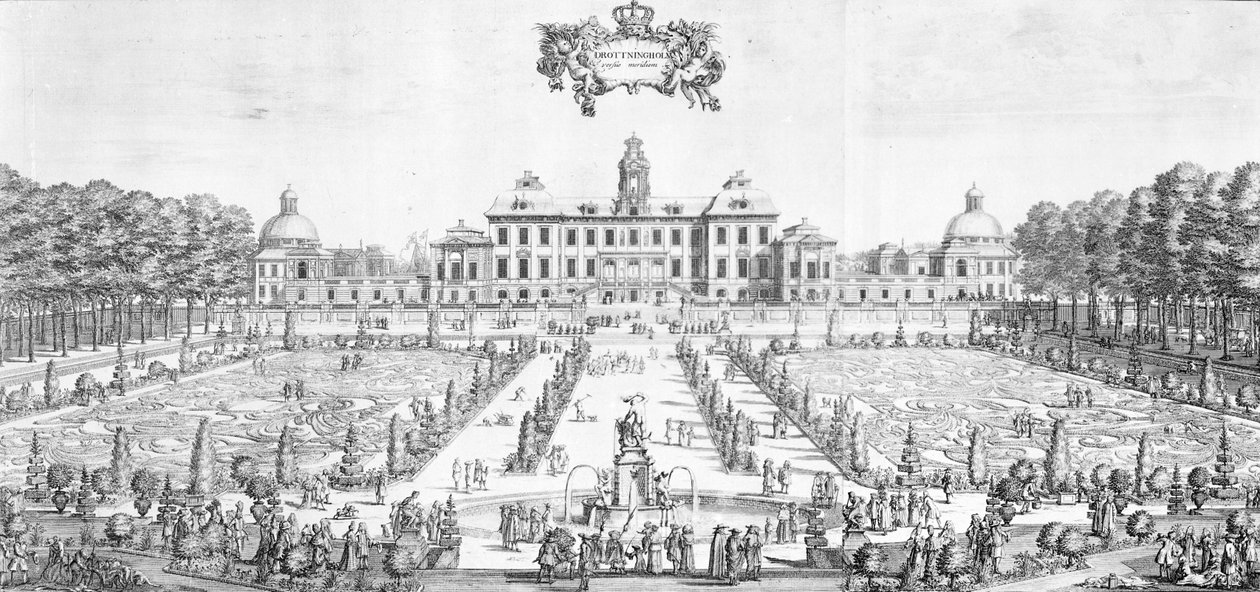 Widok na Pałac Drottningholm, 1692 autorstwa Swedish School