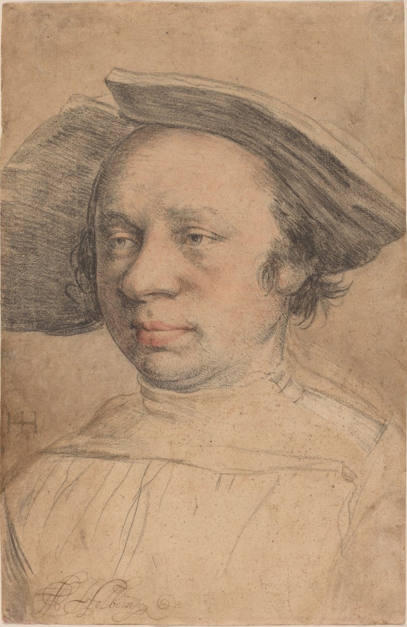 Portret mężczyzny w kapeluszu z szerokim rondem autorstwa Swiss 16th Century after Hans Holbein the Younger