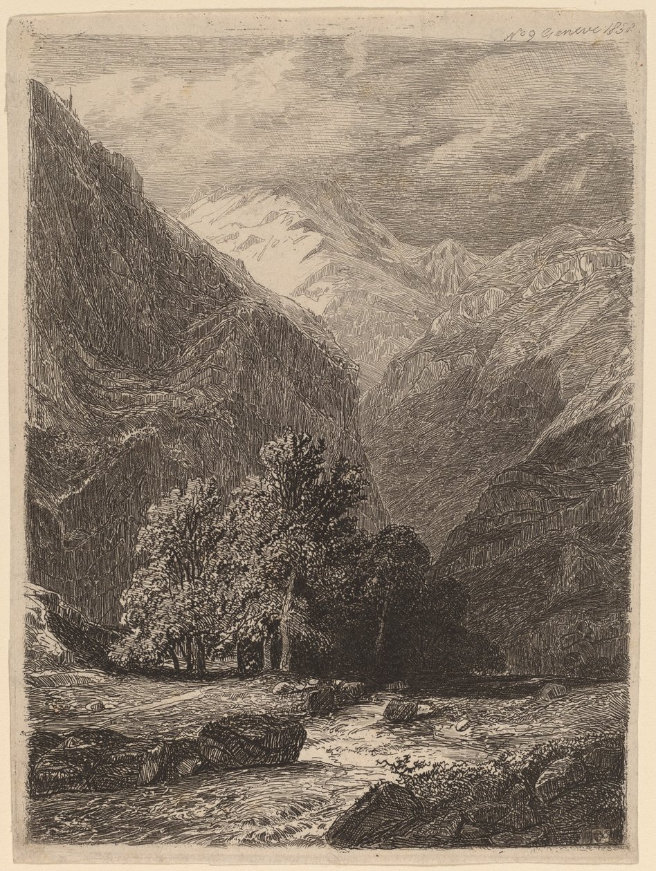 Górzysty krajobraz autorstwa Swiss 19th Century