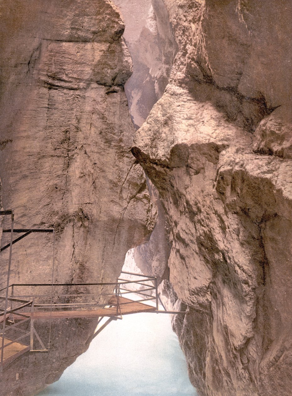 Aare Gorge, niedaleko Meiringen, Szwajcaria, wyd. ok. 1900 autorstwa Swiss Photographer