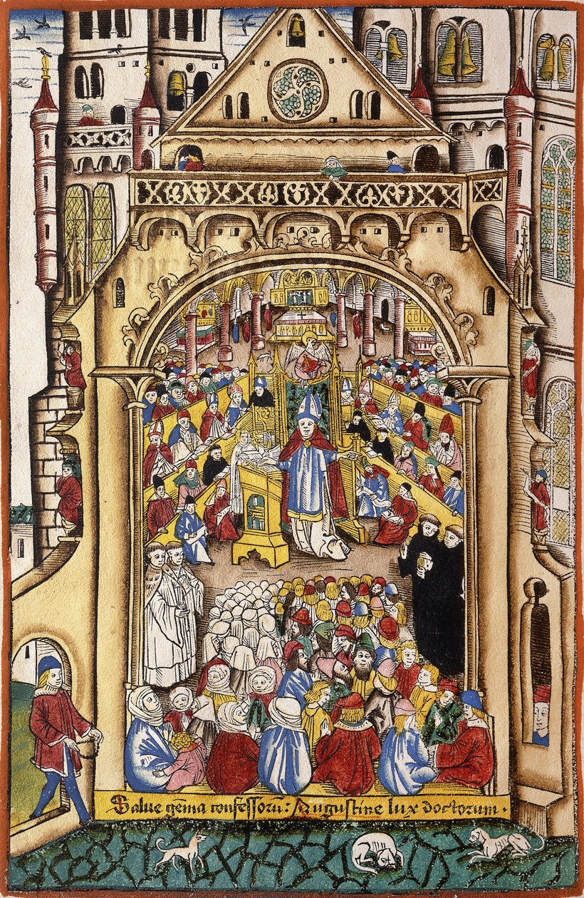 Kazanie św. Augustyna, ok. 1494-5 autorstwa Swiss School