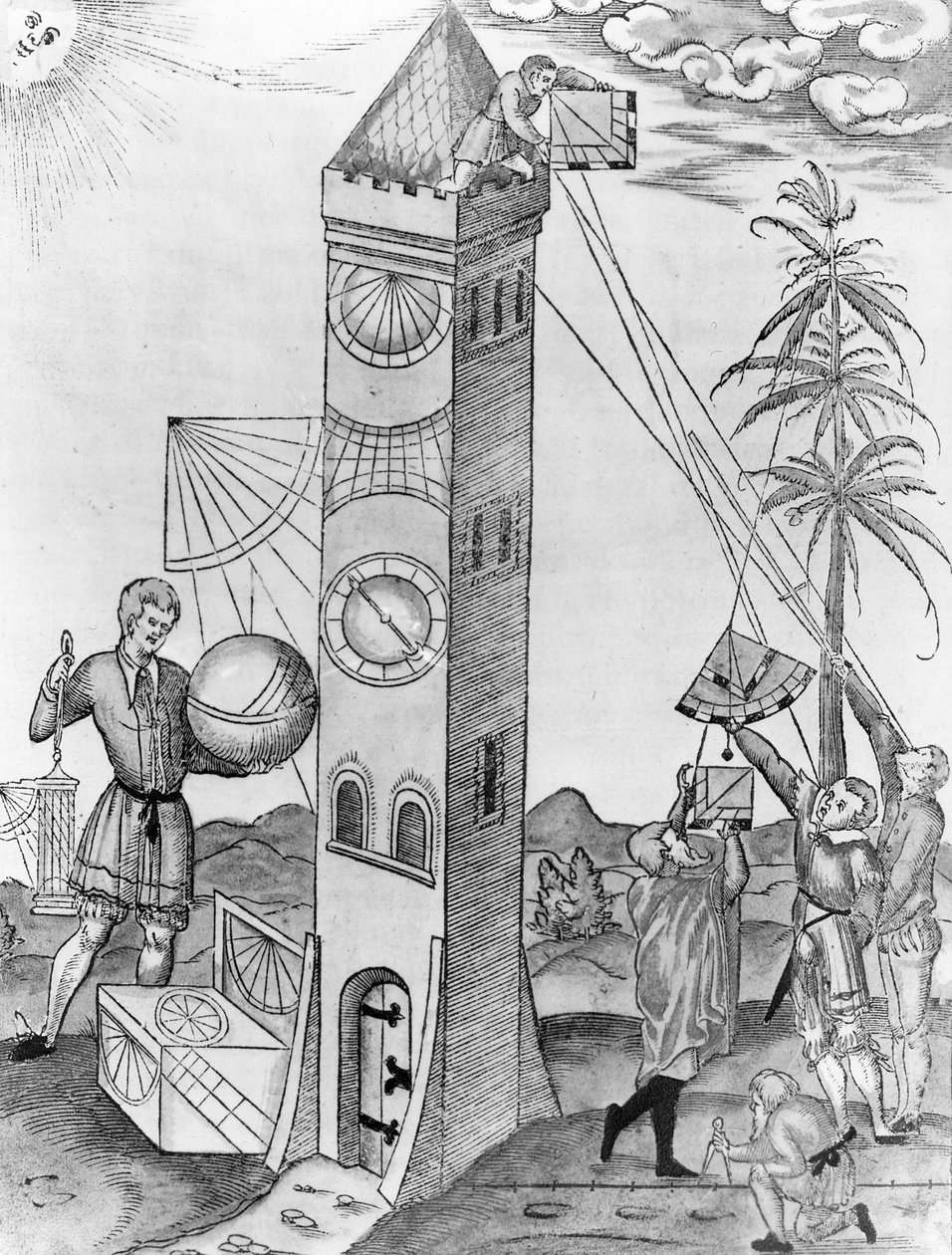Ilustracja z Sebastiana Munstersa Rudimenta Mathematica, 1551 autorstwa Swiss School