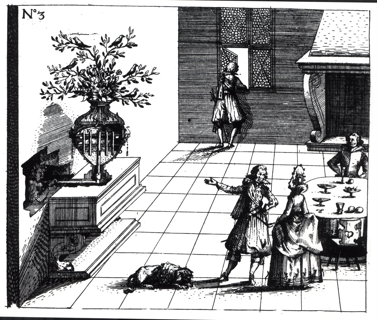 Drzewo muzyczne śpiew ptaków, wydane ok. 1670 autorstwa Swiss School