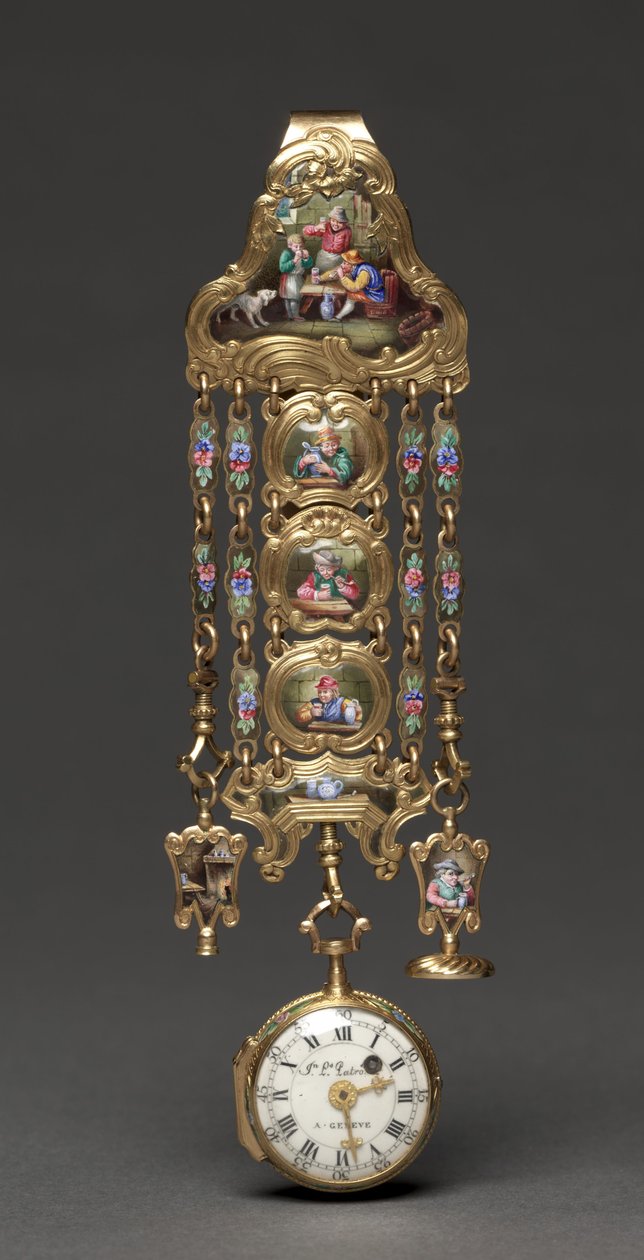 Zegarek Chatelaine, połowa XIX wieku (metal i emalia) autorstwa Swiss School