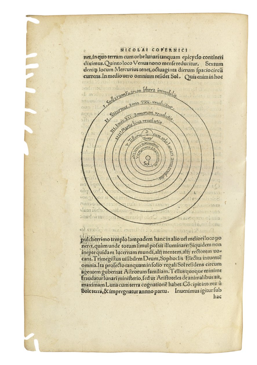 „O obrotach celestium” Mikołaja Kopernika i „Narracja Prima de Libris Revolutionum Nicolai Copernici” Georga Johana Rheticusa, dwie prace w jednym tomie, Bazylea, 1566-67 autorstwa Swiss School
