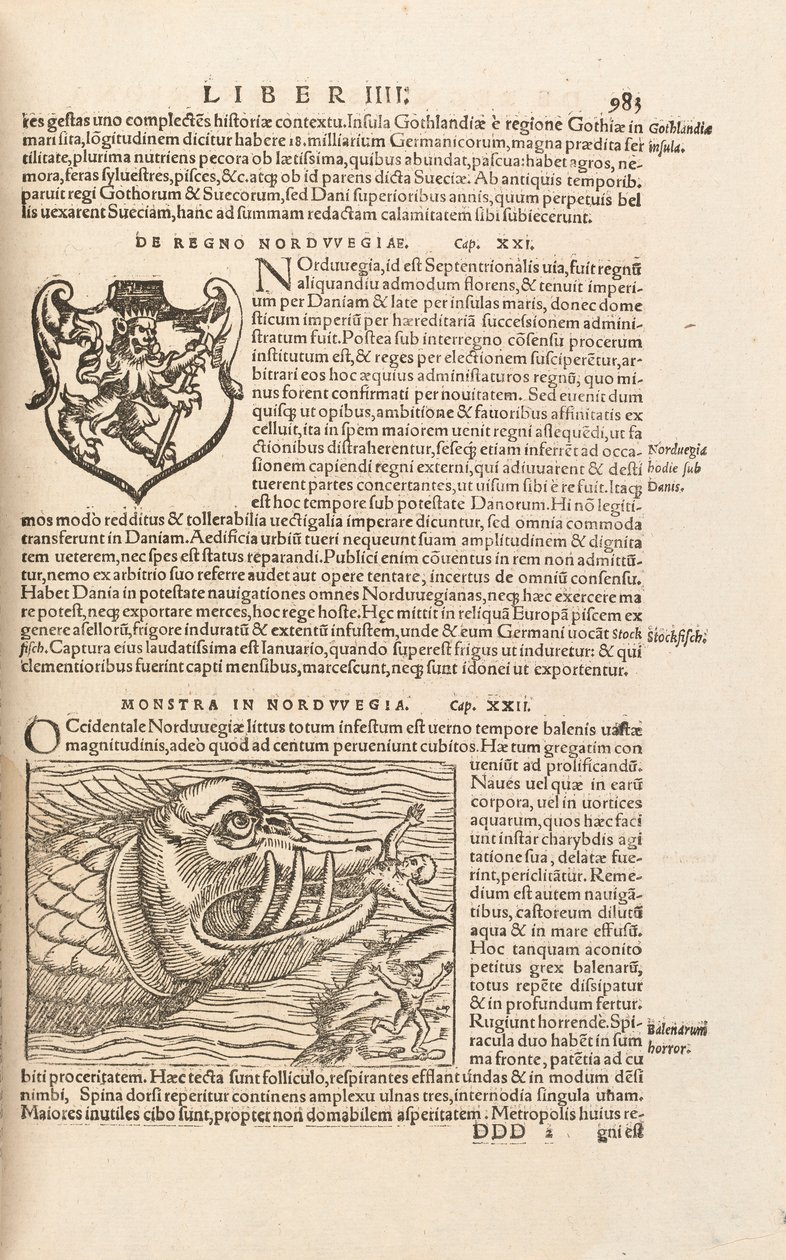 Strona 983 z Cosmographiae Universalis Sebastiana Muenstera, Bazylea, 1572 autorstwa Swiss School