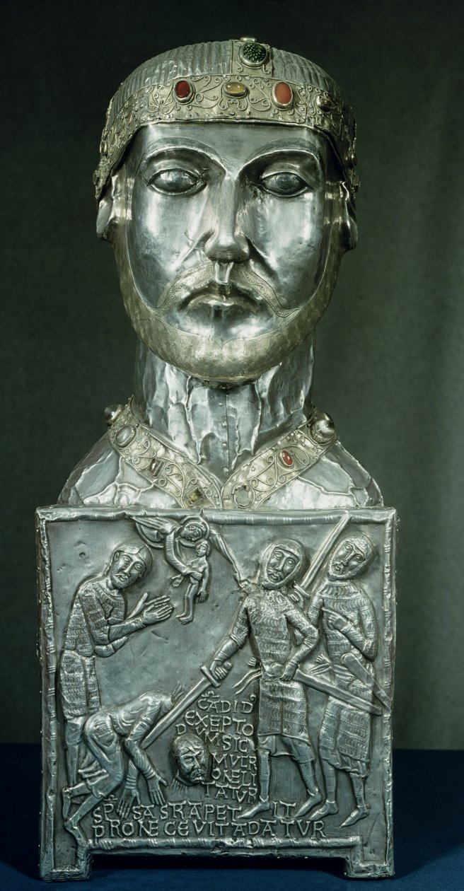 Głowa relikwiarza św. Kandyda, ok. 1165 (złoto i srebro) autorstwa Swiss School