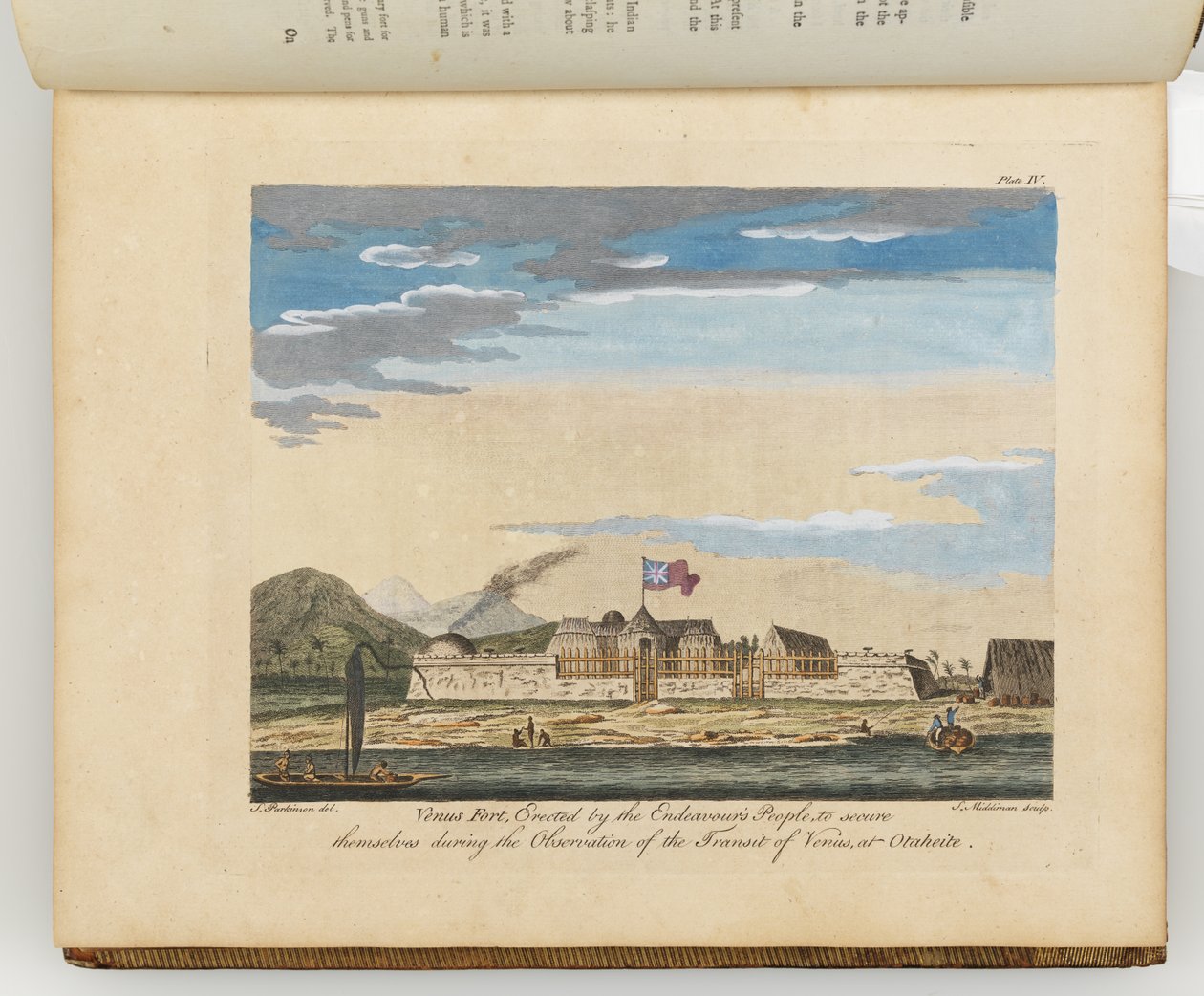 Venus Fort, ilustracja z „Dziennika podróży na morza południowe: na statku Jego Królewskiej Mości, The Endeavour”, 1794 autorstwa Sydney Parkinson