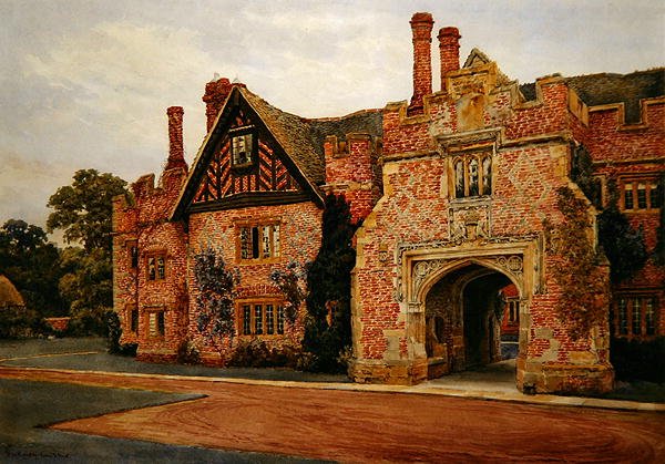Compton Wynyates, Warwickshire (akwarela na papierze) autorstwa Sydney Currie