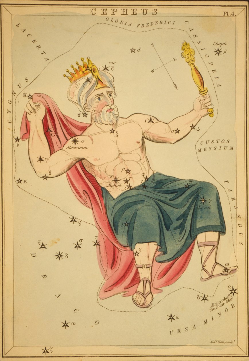 Cefeusz, ilustracja z „Zwierciadła Urania” autorstwa Sydney Hall