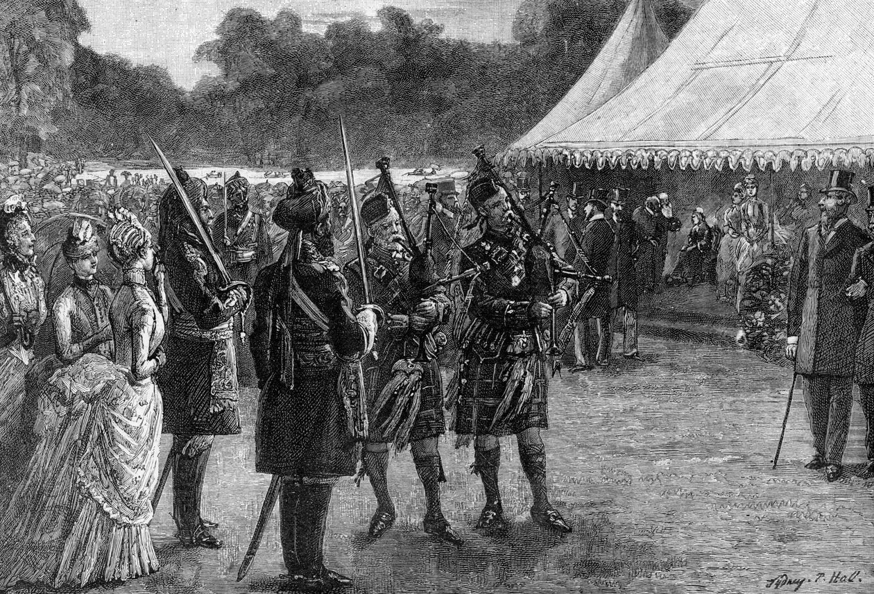 Namiot królewski na jubileuszowym przyjęciu w ogrodzie, Pałac Buckingham, Londyn, koniec XIX wieku, 1900. autorstwa Sydney Prior Hall