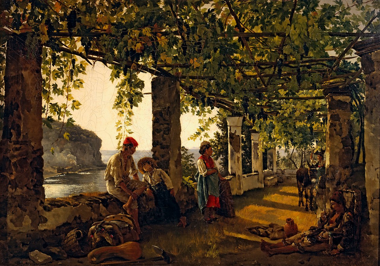 Weranda opleciona winogronami autorstwa Sylvester Shchedrin