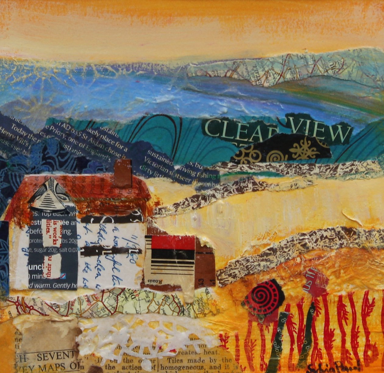 A Clear View 2013, kolaż z papieru akrylowego autorstwa Sylvia Paul